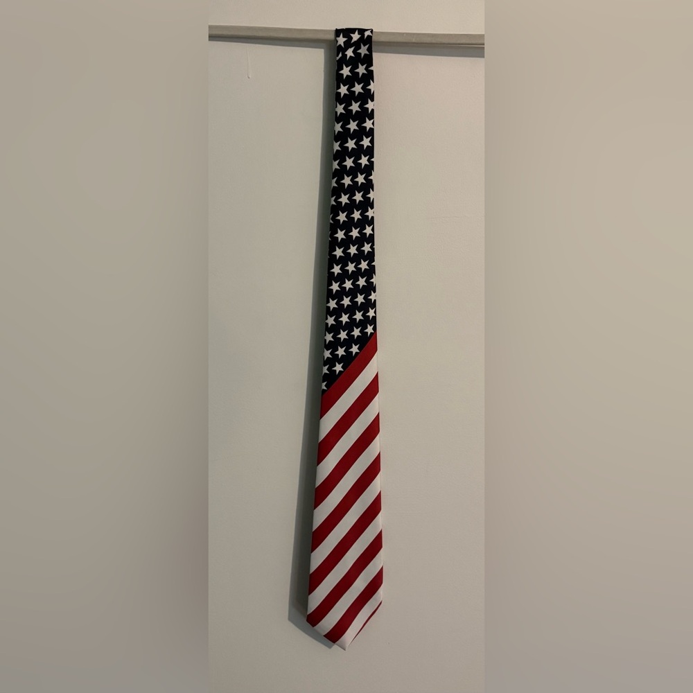 Rene Chagal Handmade Stars and Stripes Red White Blue Tie America 250‎ Birthday